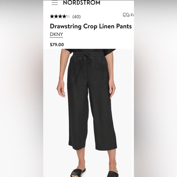 DKNY Wide Leg Crop Pants in Cobalt Blue size S - Picture 4 of 4